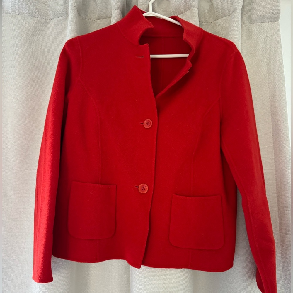 Vintage Red Wool Crop Jacket